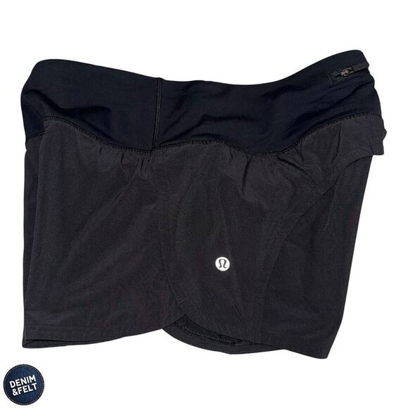 Lululemon Run Times Athletic Running 2 Way Stretch Short II *4" Black SZ 4 - Picture 11 of 16